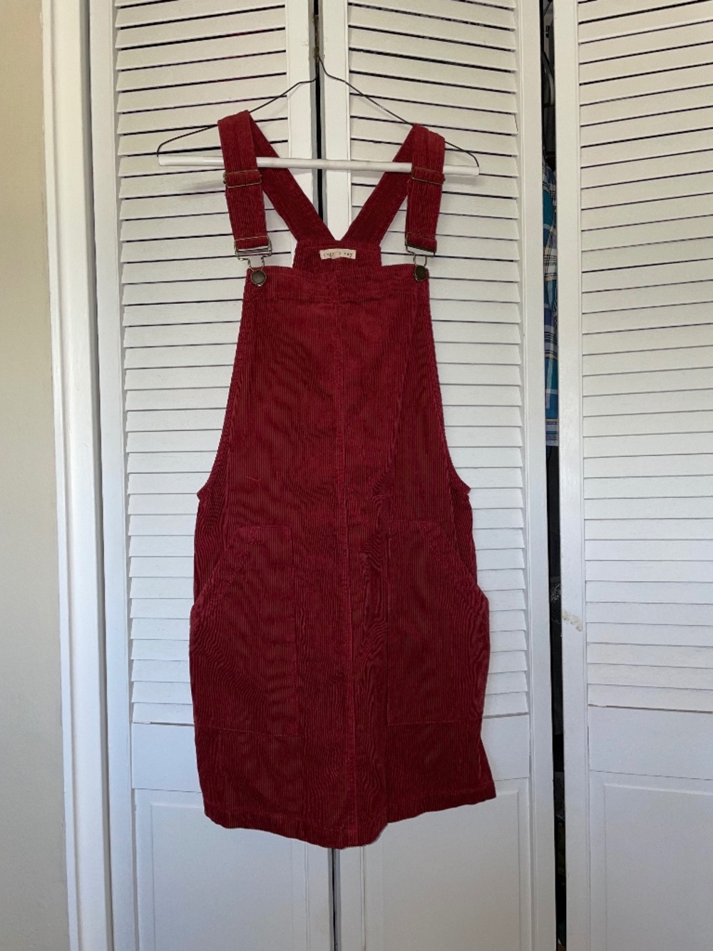 Burgundy Pinafore Dress
